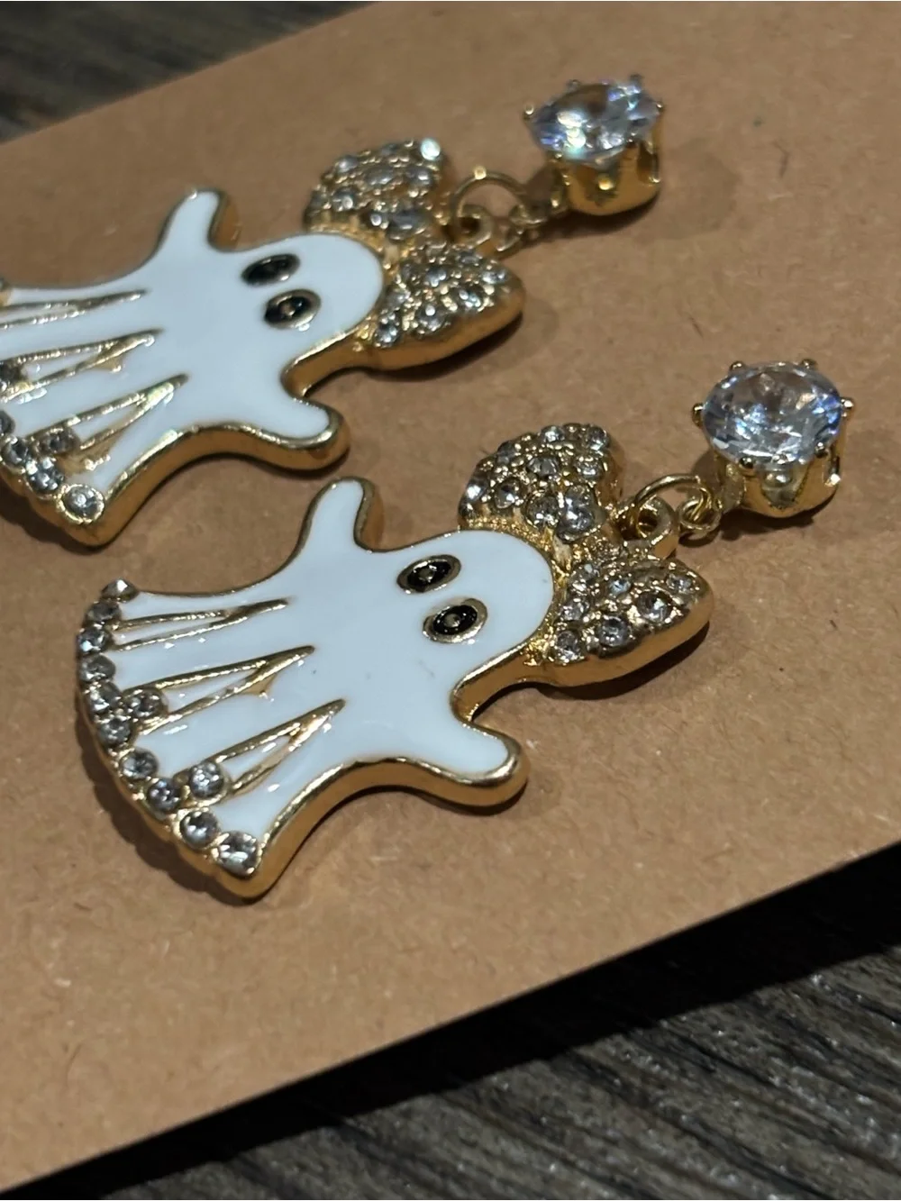 Booo-tiful Rhinestone Ghost Drop Earrings